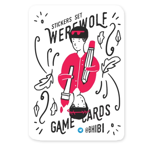 ♠ Стикер «werewolf game cards» для Telegram