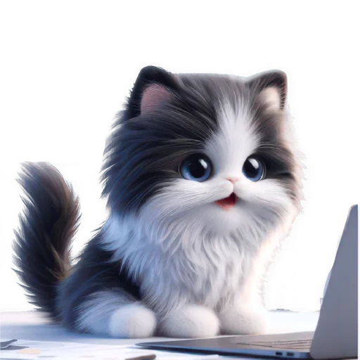 💻 Стикер «Чернобелая киса» для Telegram