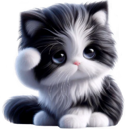 😔 Стикер «Чернобелая киса» для Telegram