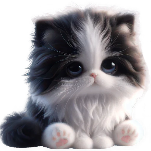 🥺 Стикер «Чернобелая киса» для Telegram
