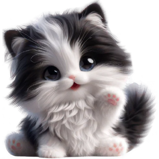 👋 Стикер «Чернобелая киса» для Telegram