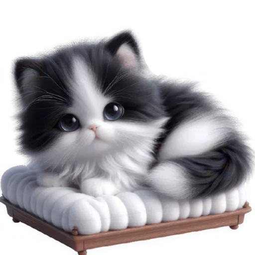 🌛 Стикер «Чернобелая киса» для Telegram