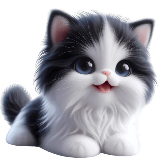 😀 Стикер «Чернобелая киса» для Telegram