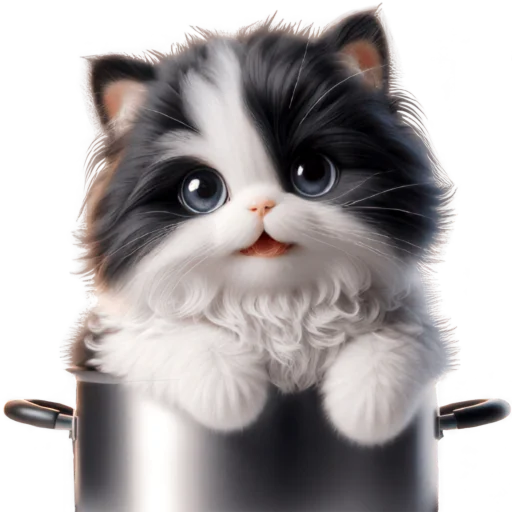 🤗 Стикер «Чернобелая киса» для Telegram