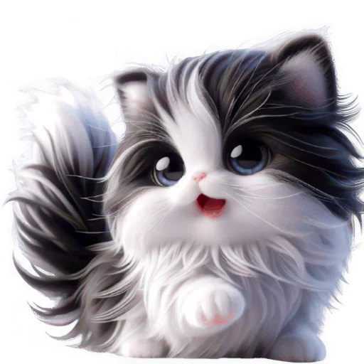 🐾 Стикер «Чернобелая киса» для Telegram
