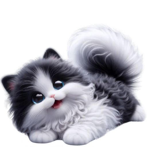 🙃 Стикер «Чернобелая киса» для Telegram