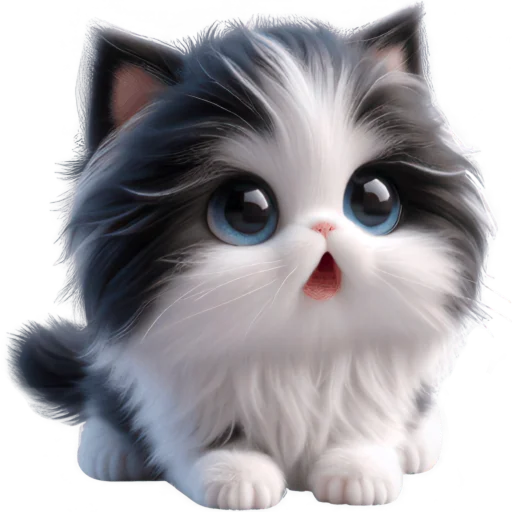 😯 Стикер «Чернобелая киса» для Telegram