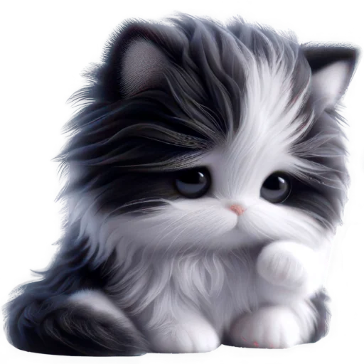 😔 Стикер «Чернобелая киса» для Telegram