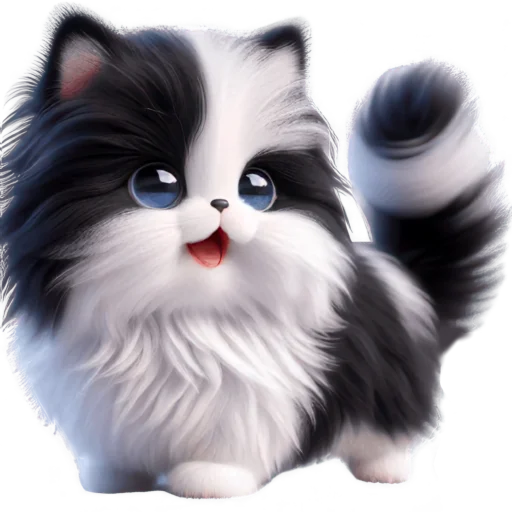 😃 Стикер «Чернобелая киса» для Telegram