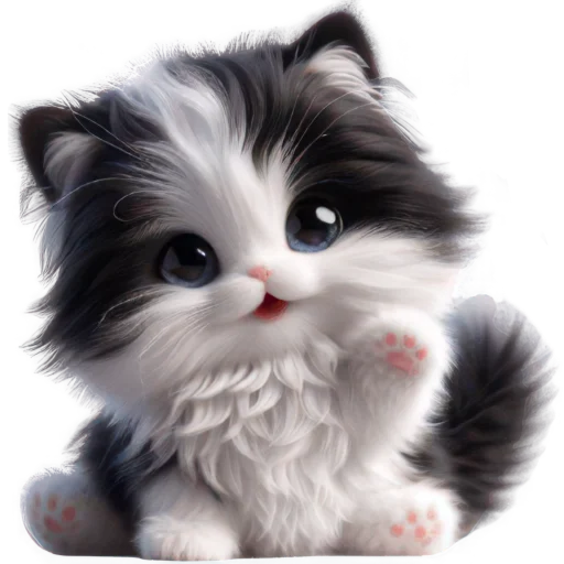 👋 Стикер «Чернобелая киса» для Telegram