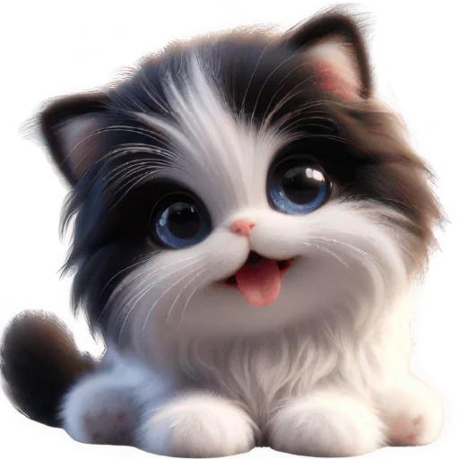 🤪 Стикер «Чернобелая киса» для Telegram