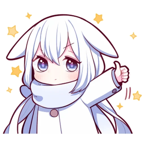 👍 Стикер «Белая-зайка» для Telegram