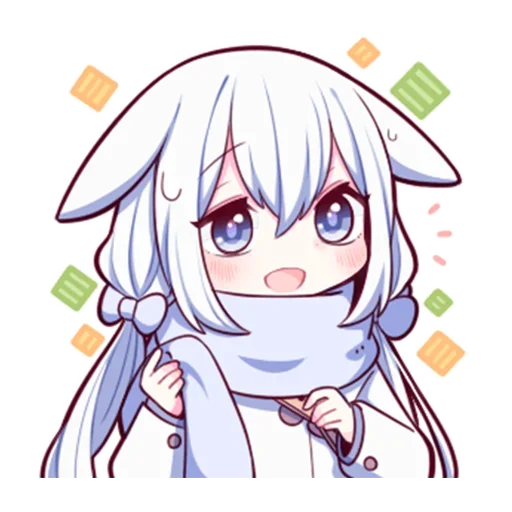 😊 Стикер «Белая-зайка» для Telegram