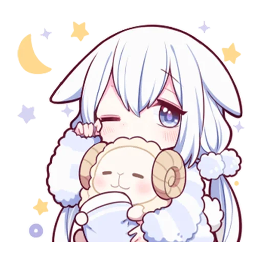 😴 Стикер «Белая-зайка» для Telegram