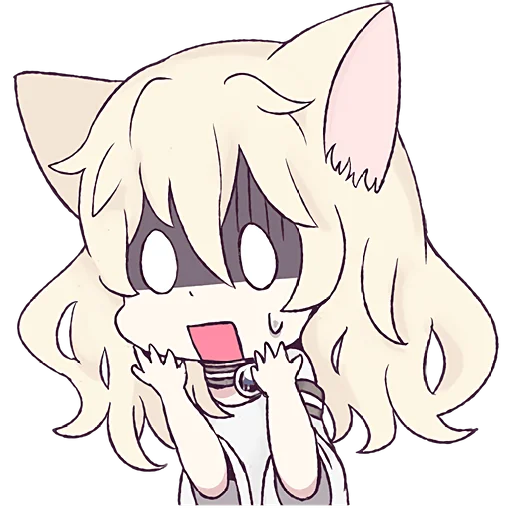 😱 Стикер «Белая кошка девочка» для Telegram