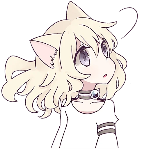 🤔 Стикер «Белая кошка девочка» для Telegram