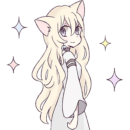🌟 Стикер «Белая кошка девочка» для Telegram