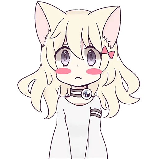 😳 Стикер «Белая кошка девочка» для Telegram