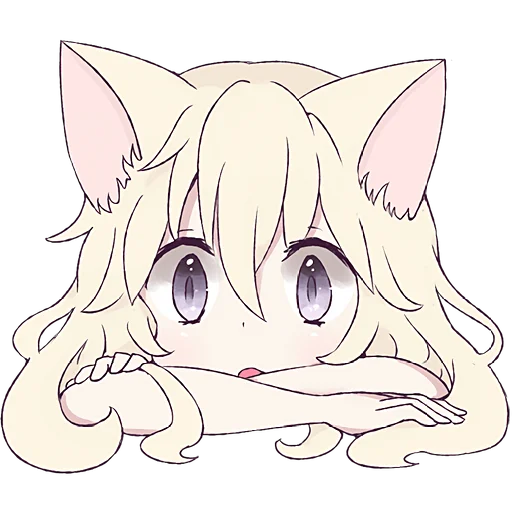 🙄 Стикер «Белая кошка девочка» для Telegram