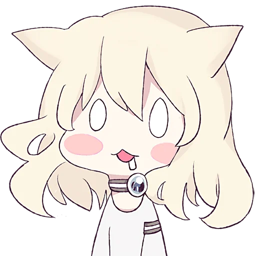 🤤 Стикер «Белая кошка девочка» для Telegram