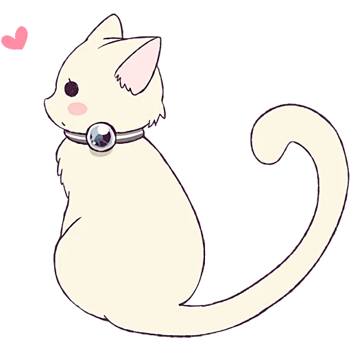 🐱 Стикер «Белая кошка девочка» для Telegram
