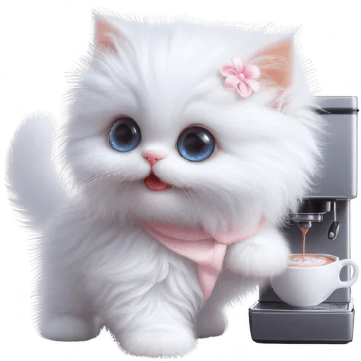 ☕️ Стикер «Сладкая киса» для Telegram