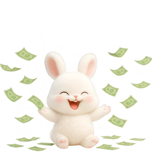 🤑 Стикер «Пушистый кролик» для Telegram