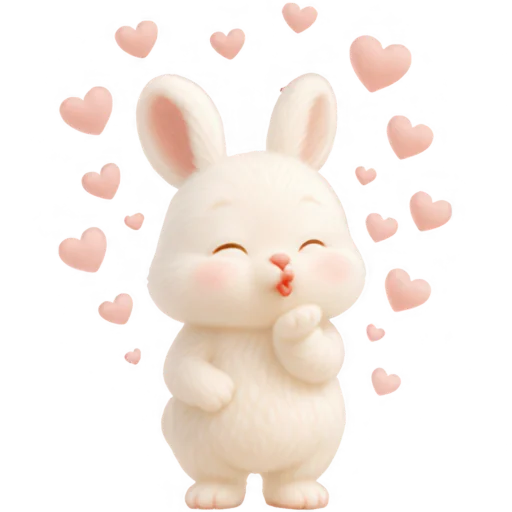 😘 Стикер «Пушистый кролик» для Telegram