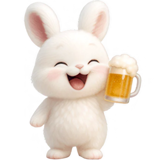 🍺 Стикер «Пушистый кролик» для Telegram