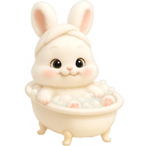 🛁 Стикер «Пушистый кролик» для Telegram