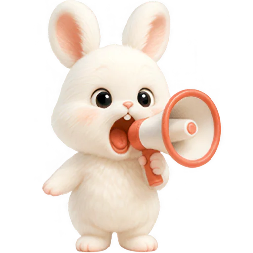 📢 Стикер «Пушистый кролик» для Telegram