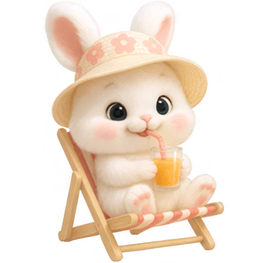 🍹 Стикер «Пушистый кролик» для Telegram
