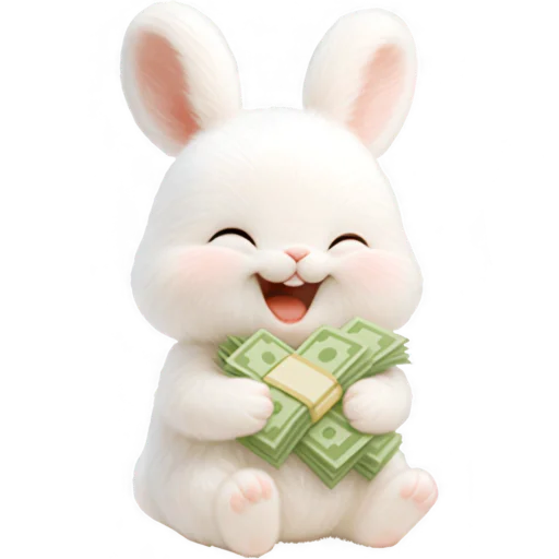 💸 Стикер «Пушистый кролик» для Telegram