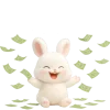 🤑 Эмодзи «Пушистый кролик» для Telegram