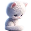 😢 Эмодзи «Белая котька» для Telegram