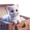 🧳 Эмодзи «Белая котька» для Telegram