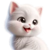 Эмодзи Белая котька для Telegram — скачать
