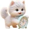 ⏰ Эмодзи «Белая котька» для Telegram