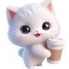 🧋 Эмодзи «Белая котька» для Telegram