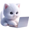 📱 Эмодзи «Белая котька» для Telegram