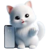👋 Эмодзи «Белая котька» для Telegram