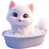 🛁 Эмодзи «Белая котька» для Telegram