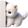 👁 Эмодзи «Белая котька» для Telegram