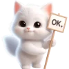 👌 Эмодзи «Белая котька» для Telegram