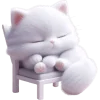 😴 Эмодзи «Белая котька» для Telegram