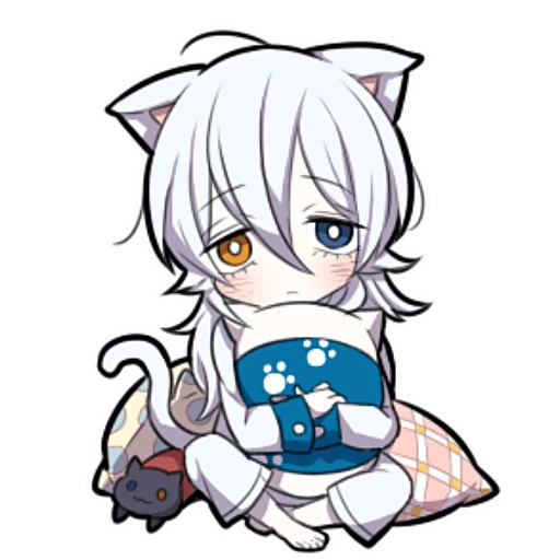 🥱 Стикер «Белый котёнок ч.2» для Telegram