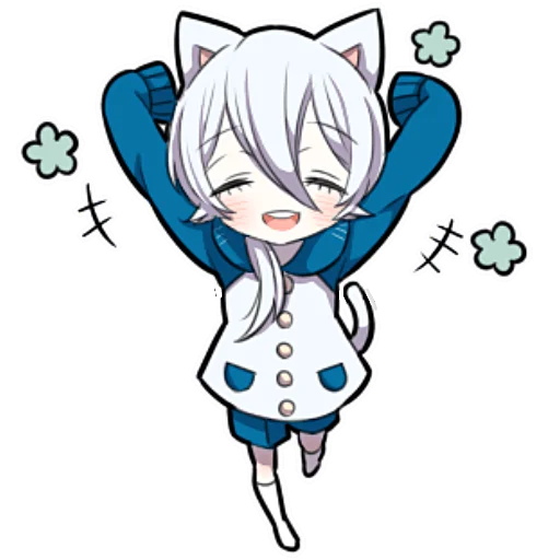 🥳 Стикер «Белый котёнок ч.2» для Telegram