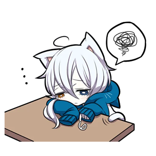 😞 Стикер «Белый котёнок ч.2» для Telegram