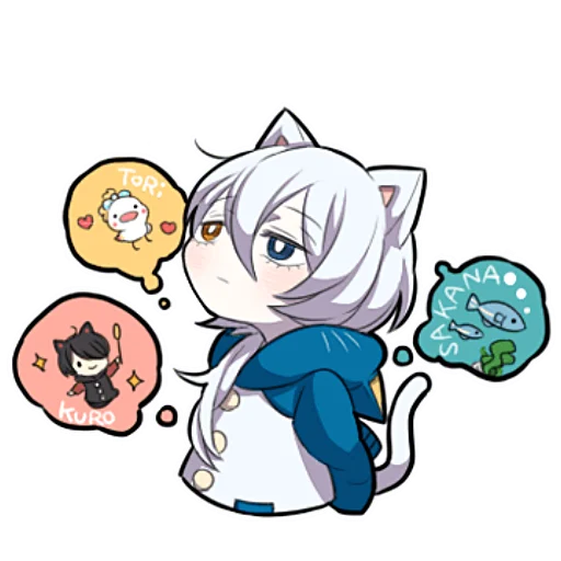 🤔 Стикер «Белый котёнок ч.2» для Telegram