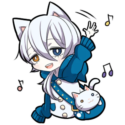 👋 Стикер «Белый котёнок ч.2» для Telegram